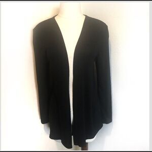 Painted threads long black cardigan XS